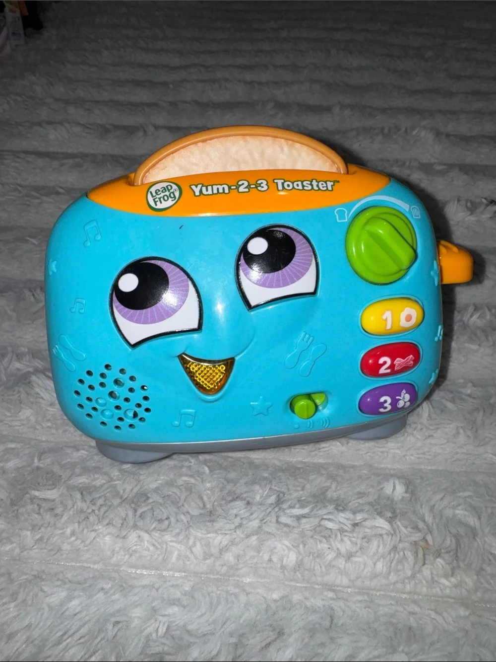 Interactive Blue Kids Learning Toaster Toy with Removable Toast